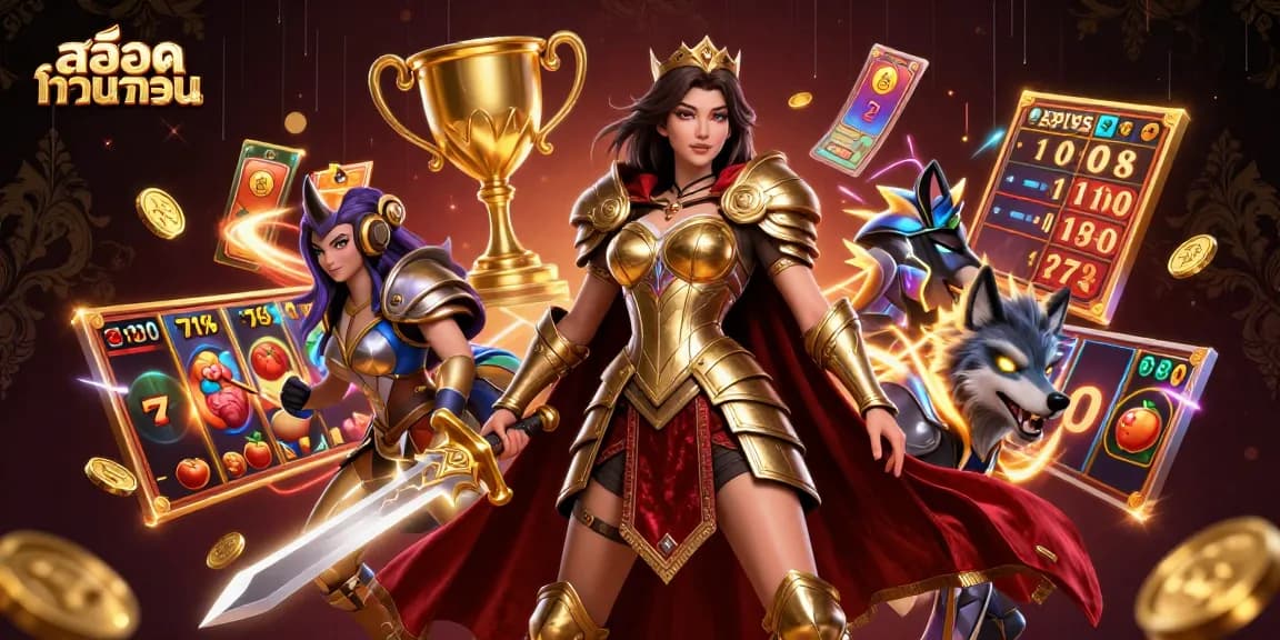Experiment with สล็อตทดลอง in this dynamic 3D casino illustration featuring captivating characters and vibrant gaming elements.