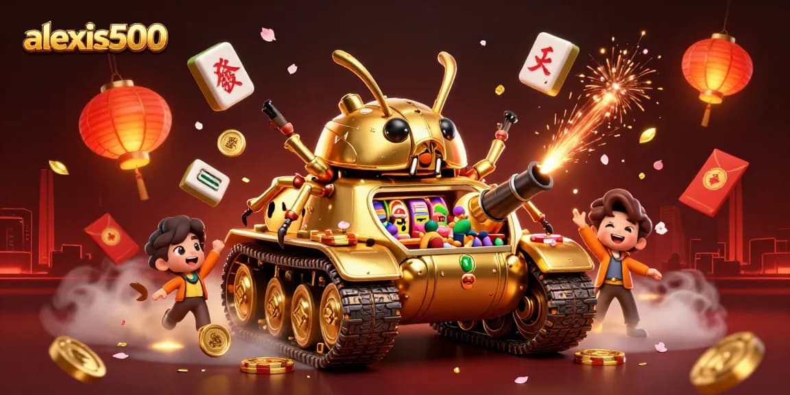 Experience vibrant gameplay at alexis500 with a 3D golden beetle casino tank filled with excitement!