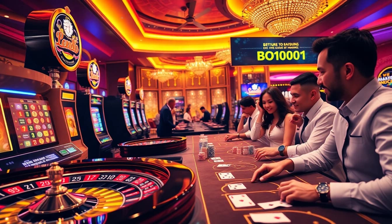LC88 online casino players enjoying luxury gaming experience with vibrant slot machines.