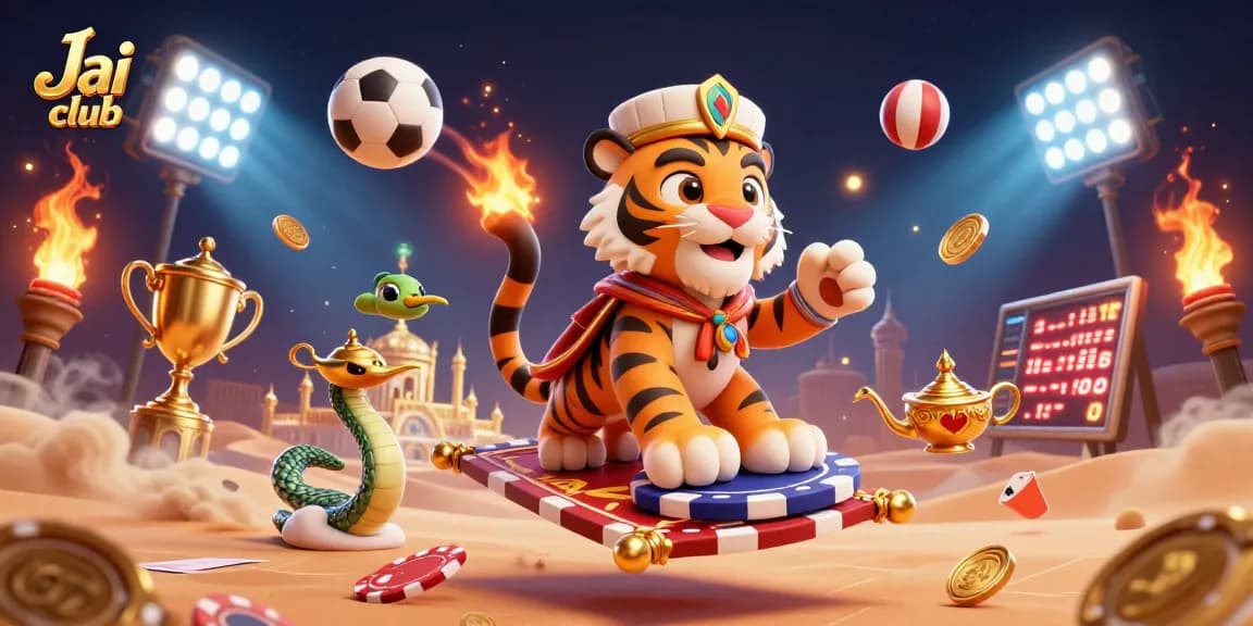 Experience thrilling gameplay with Jai club's exciting gaming adventures and rewards within this vibrant illustration.