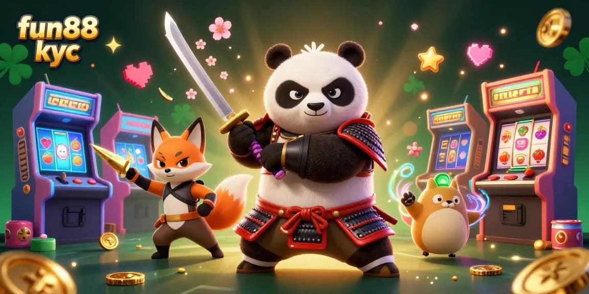 Trải nghiệm cá cược thú vị với fun88 kyc qua hình ảnh samurai panda và ninja fox.