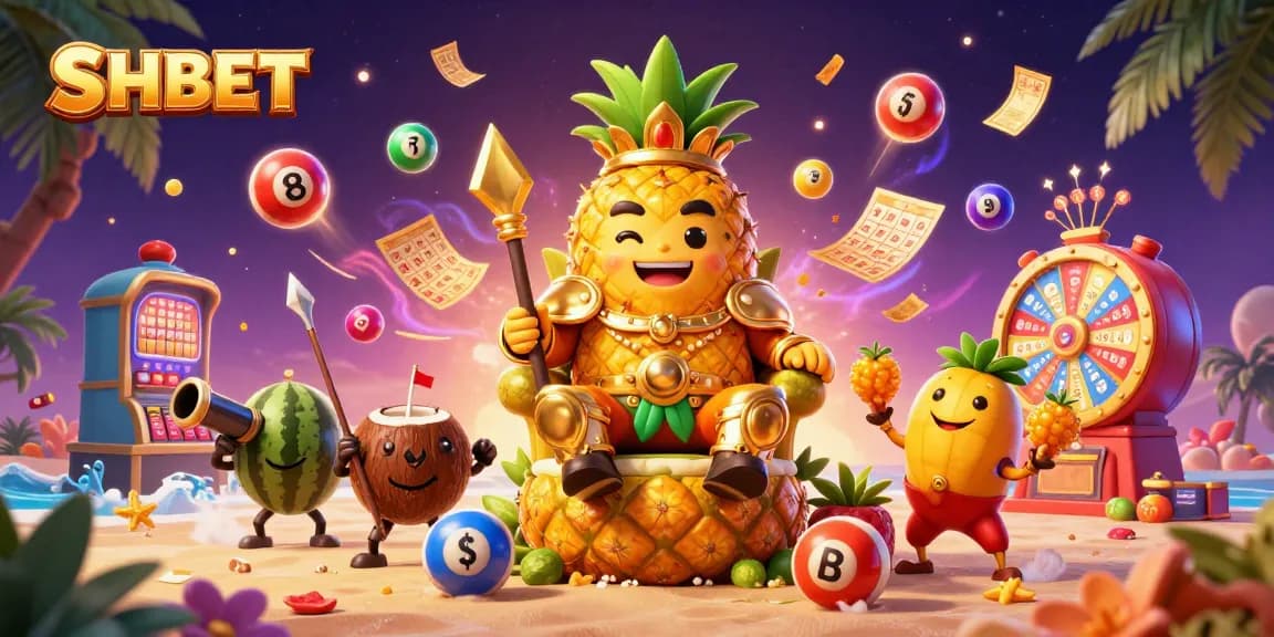 Join the vibrant world of SHBET as golden characters engage in thrilling casino games, showcasing excitement and color.