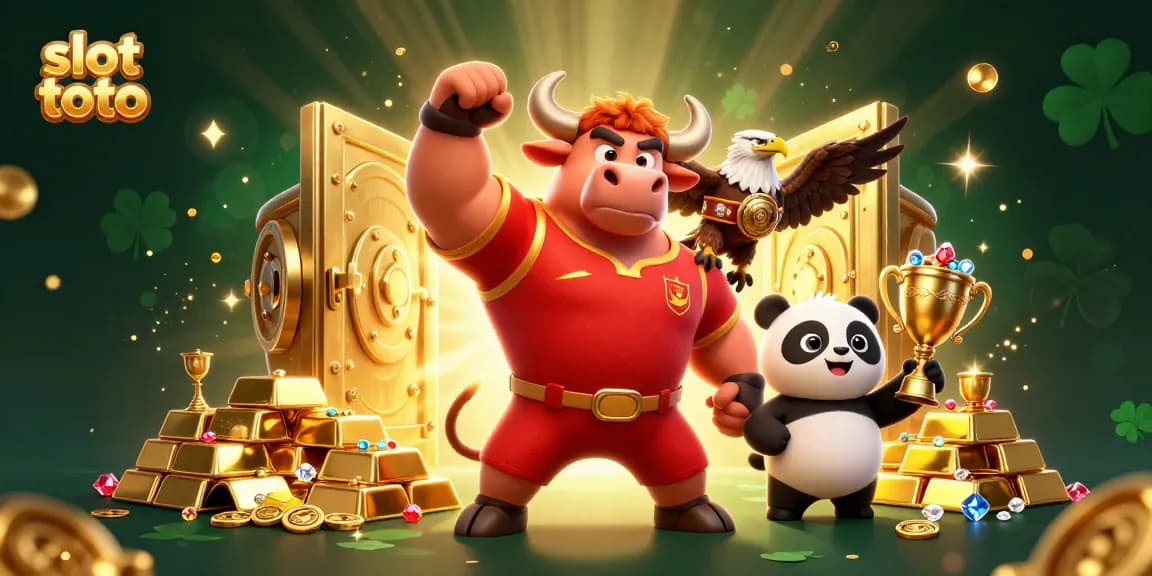 Win big with slot toto at this vibrant casino-themed illustration showcasing excitement and riches.