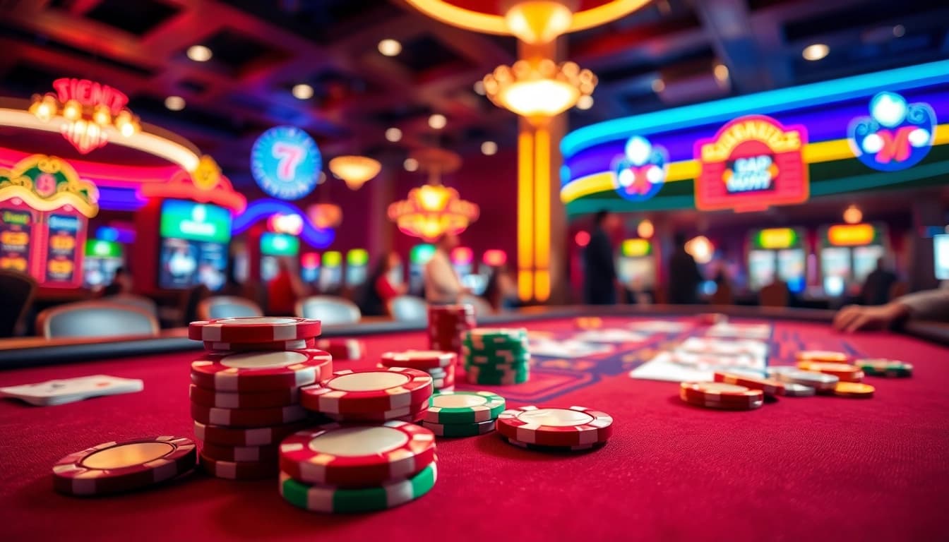 Situs toto menampilkan permainan kasino yang menarik dengan suasana ceria.
