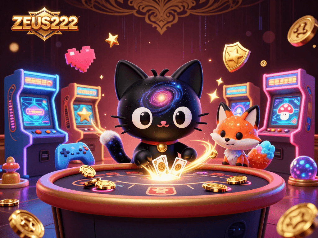 Experience ZEUS222 through a vibrant cosmic casino scene featuring immersive gaming elements.