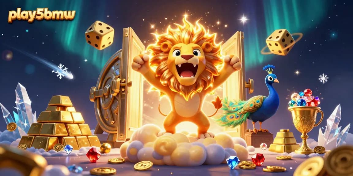 Experience the excitement of play5bmw with vibrant casino visuals, golden treasures, and dynamic gaming elements.