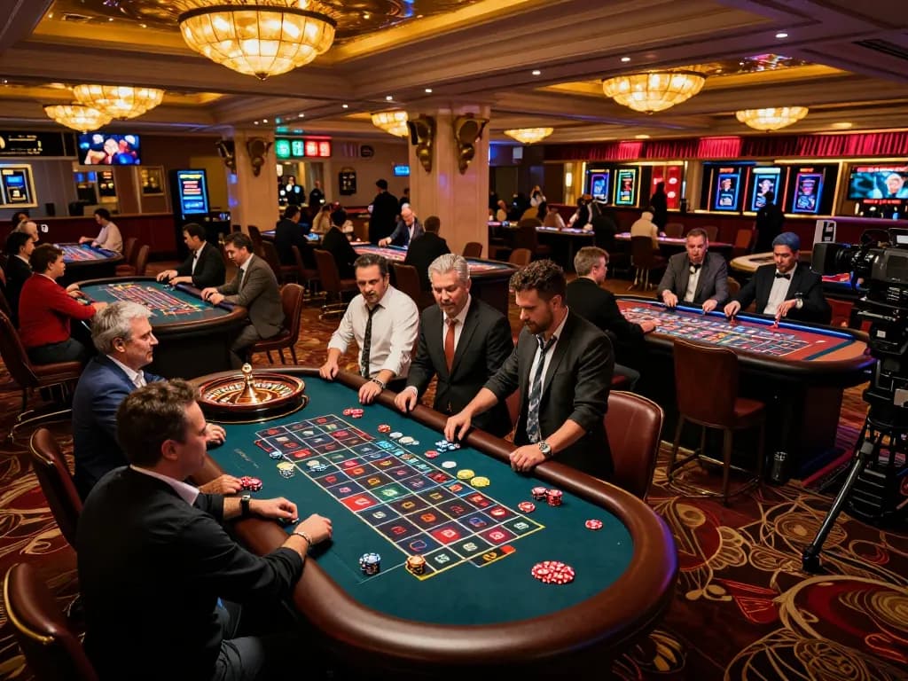 Players experiencing the thrill of roulette at 388bet casino, showcasing vibrant chips and an exciting atmosphere
