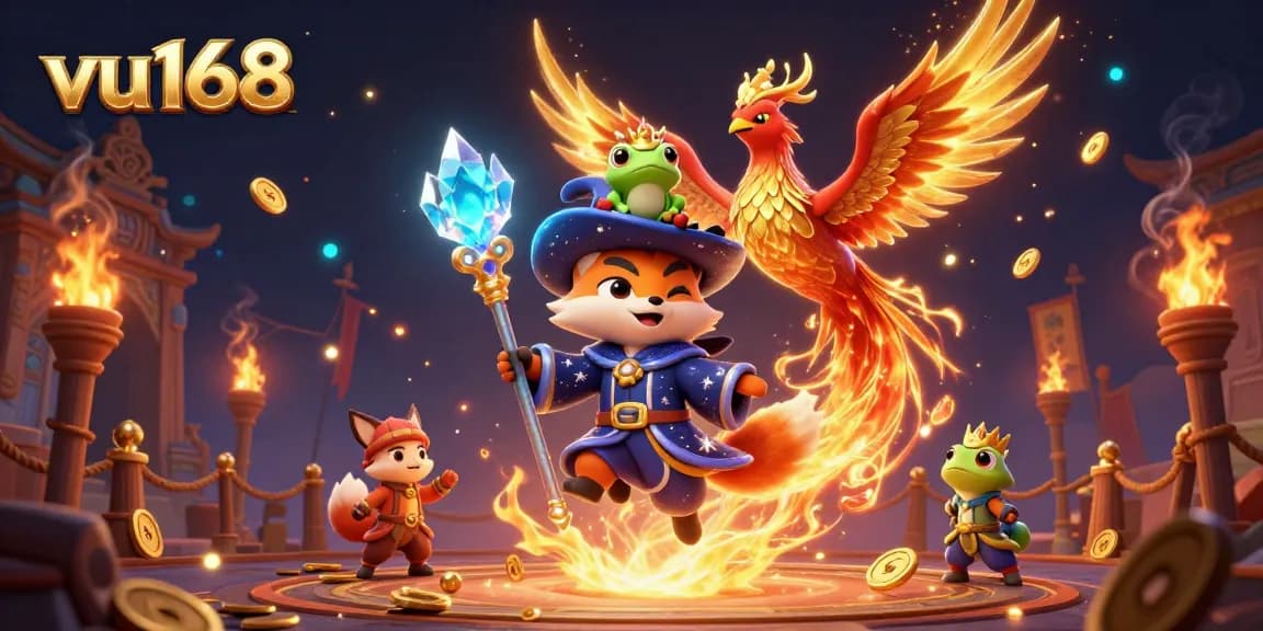 Experience thrilling bets with vu168 as the wizard fox, phoenix, and frog immerse you in a rich fantasy.
