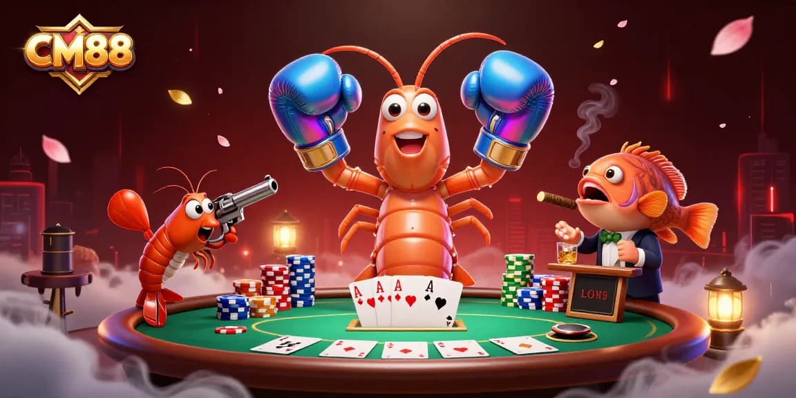 Experience excitement at CM88 with vibrant poker elements and dynamic characters.