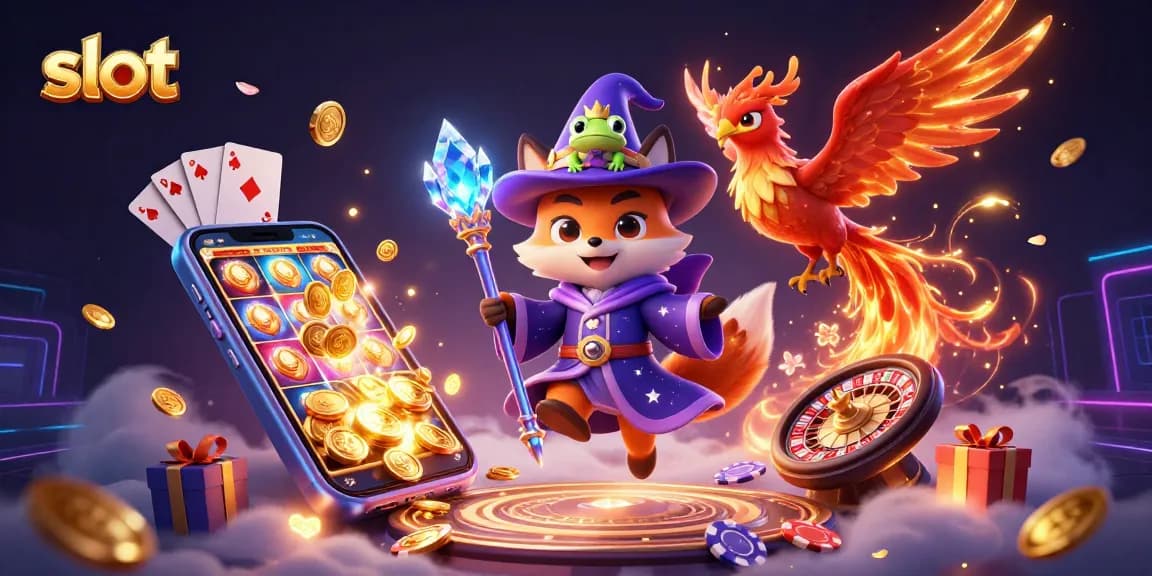 Experience the excitement of slots as colorful coins and magical characters join in a thrilling gaming adventure.
