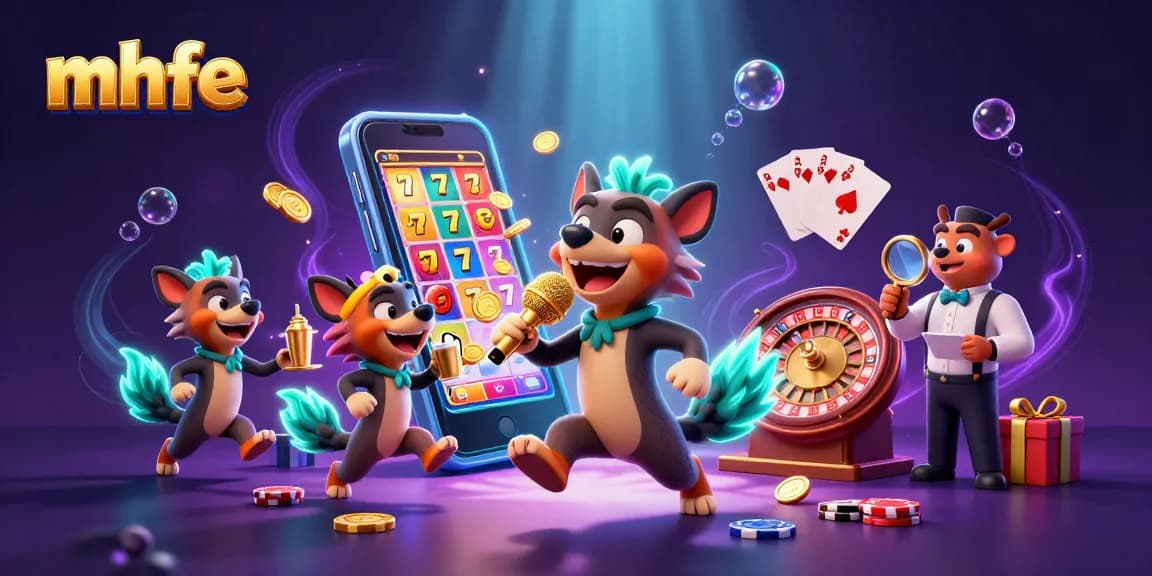 Join the laughter at mhfe's vibrant casino club with hyenas mixing drinks and playing slots!