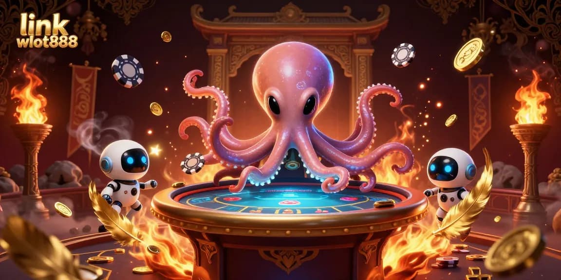 Menangkan permainan poker di link wslot888 sambil dikelilingi efek koin emas dan atmosfer dramatis.