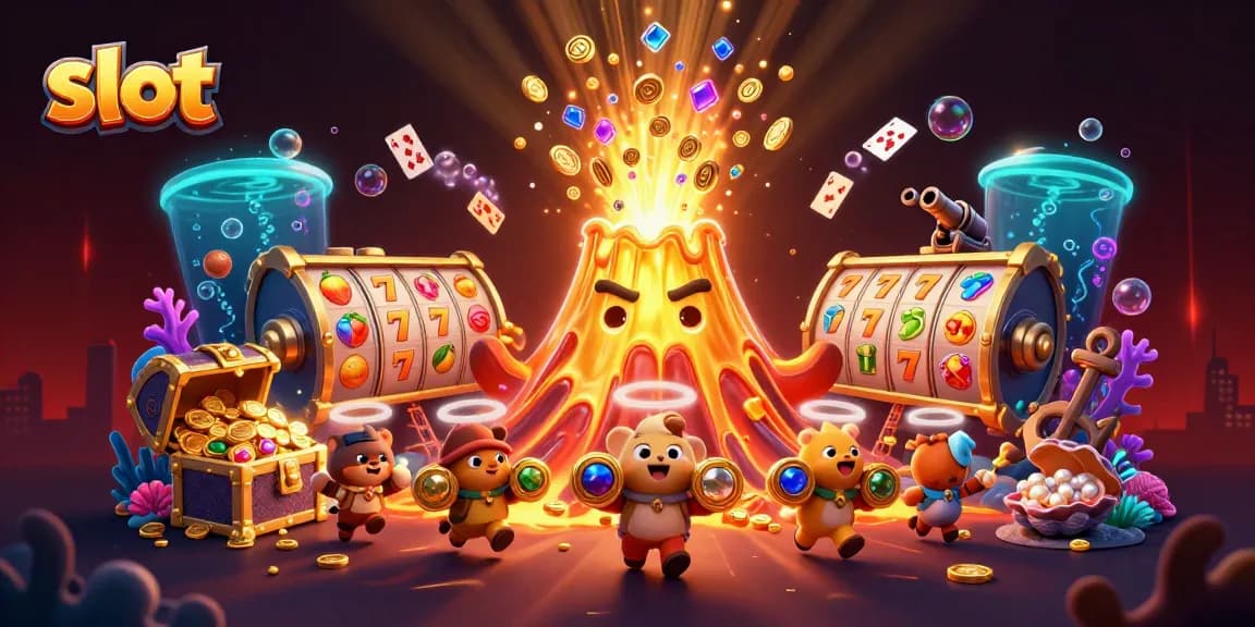 slot yang menarik dengan gunung emas meletus dan harta karun laut yang berkilau