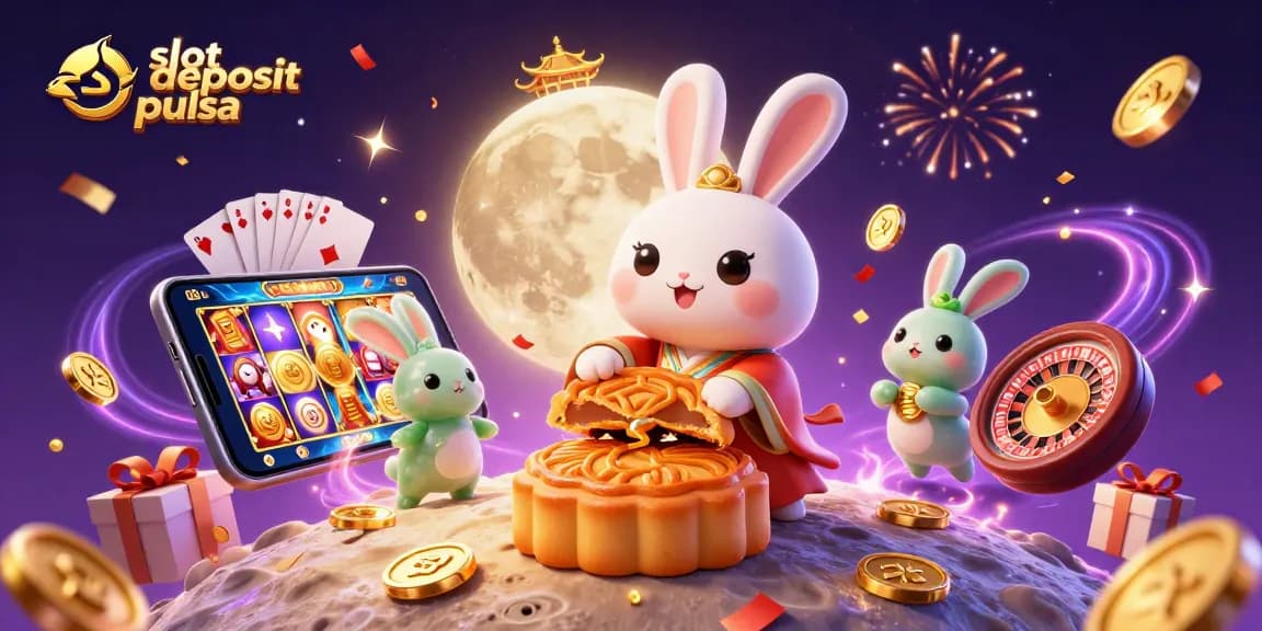 Permainan slot deposit pulsa dengan gaya dan kemewahan ilustrasi kasino online 3D