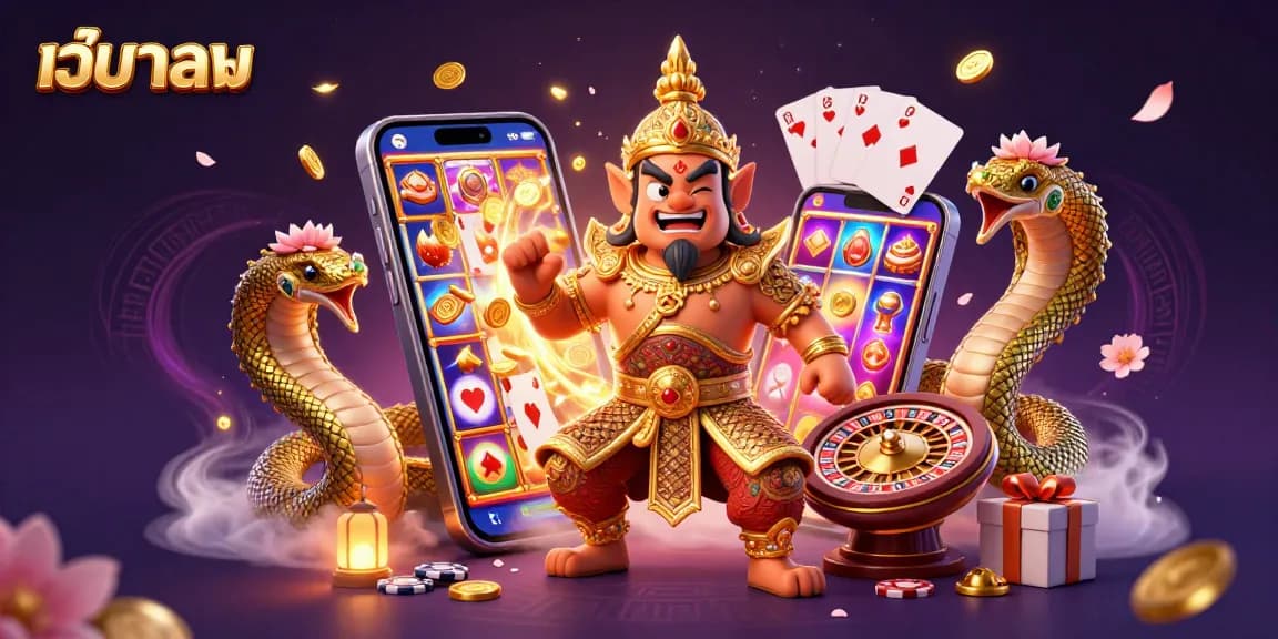 Capture the excitement of เว็บบอล betting with a vibrant illustration of gold-armored guardian and game elements.