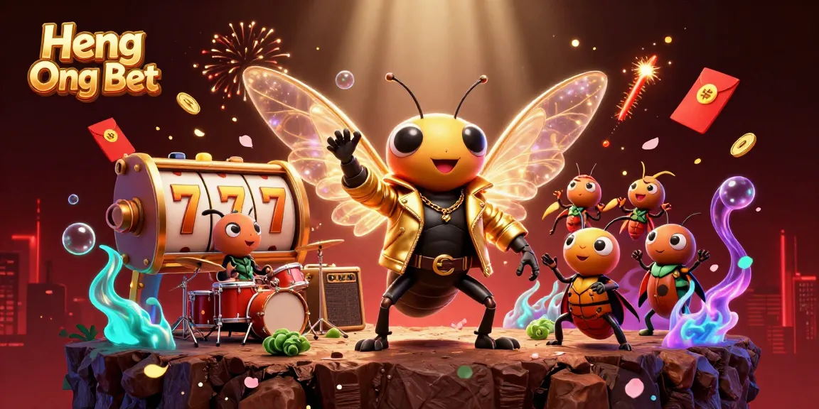 Engage with thrilling gameplay at Heng Ong Bet featuring vibrant casino elements in a lively rock scene.