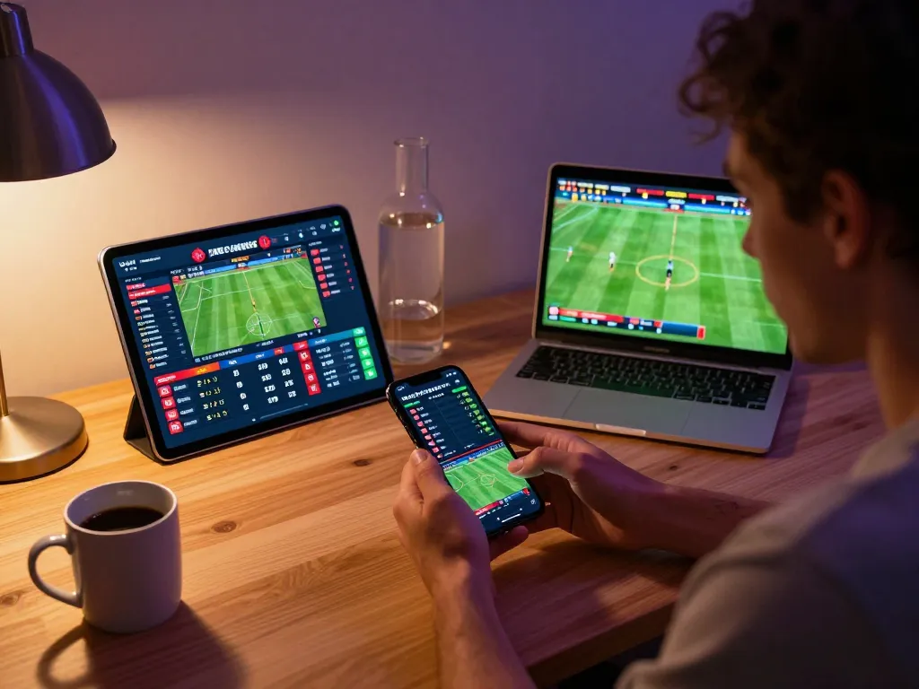 Engaged user analyzing live sports betting odds on smartphone for 88aa platform.