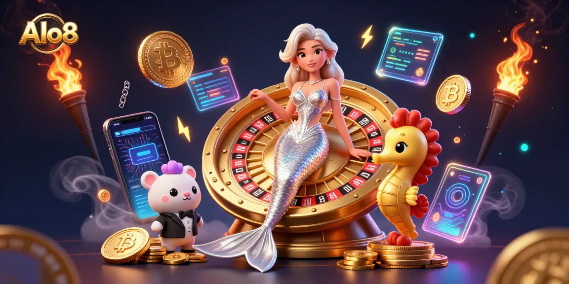 Win big at Alo8 with a glamorous casino experience featuring a dazzling roulette wheel.
