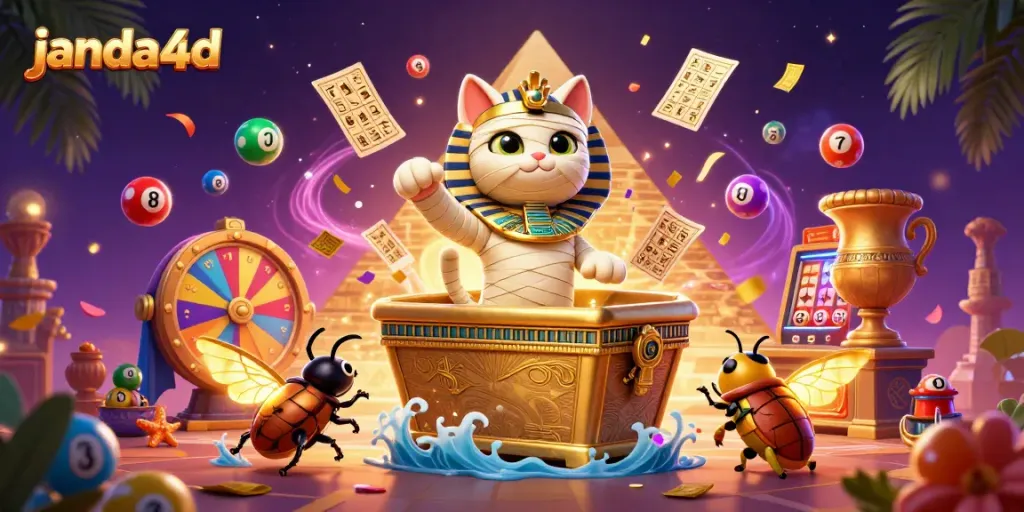 Menangkan hadiah besar dengan janda4d, berupa kucing mummy 3D di kasino piramida.