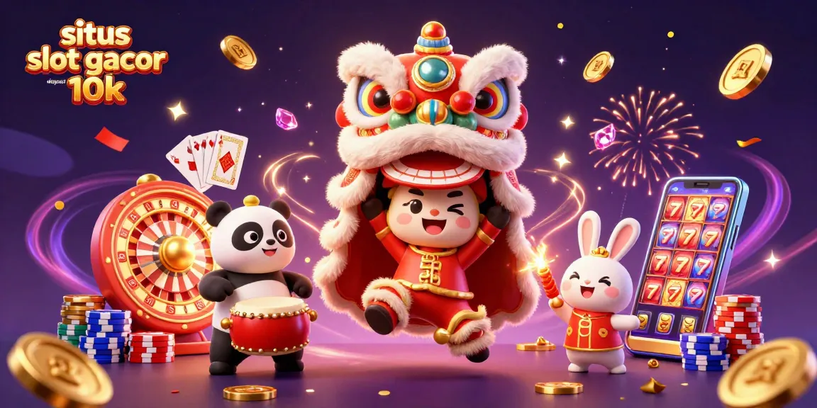 Engage with situs slot gacor deposit 10k through a colorful lion dance and dynamic casino elements.