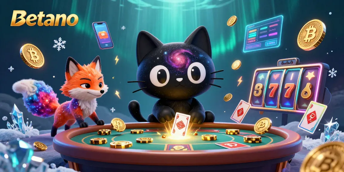 Betano's dynamic casino experience where the black hole cat interacts with slot elements and crypto features.