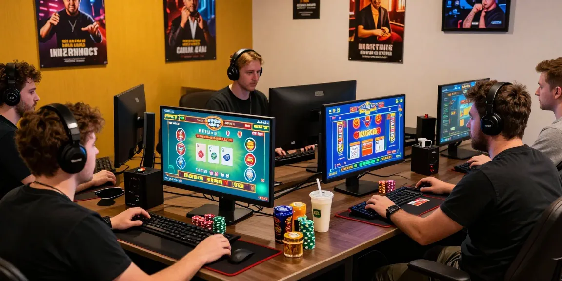 UK players enjoying exciting credit card casino games at https://euf.co.uk in a vibrant gaming room setting.
