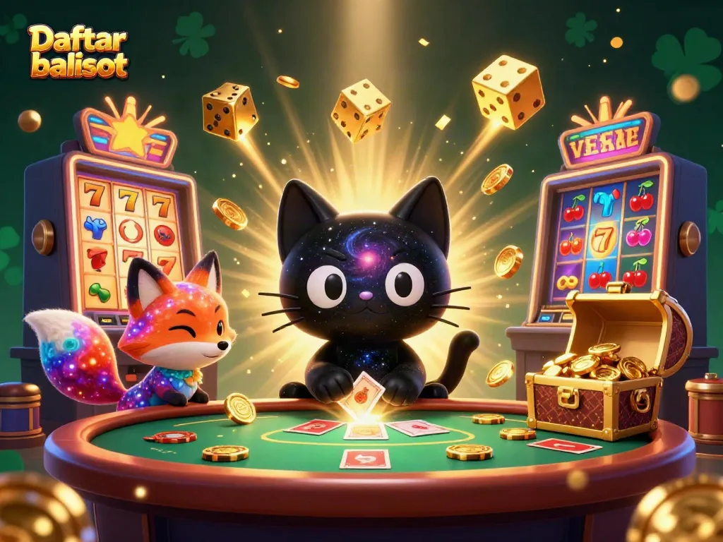 Play the exciting slots at Daftar balisot with vibrant characters and casino elements.