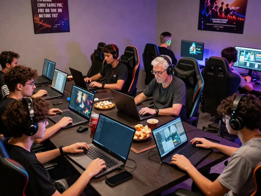 Players enjoying A80 online gaming in a vibrant lounge.
