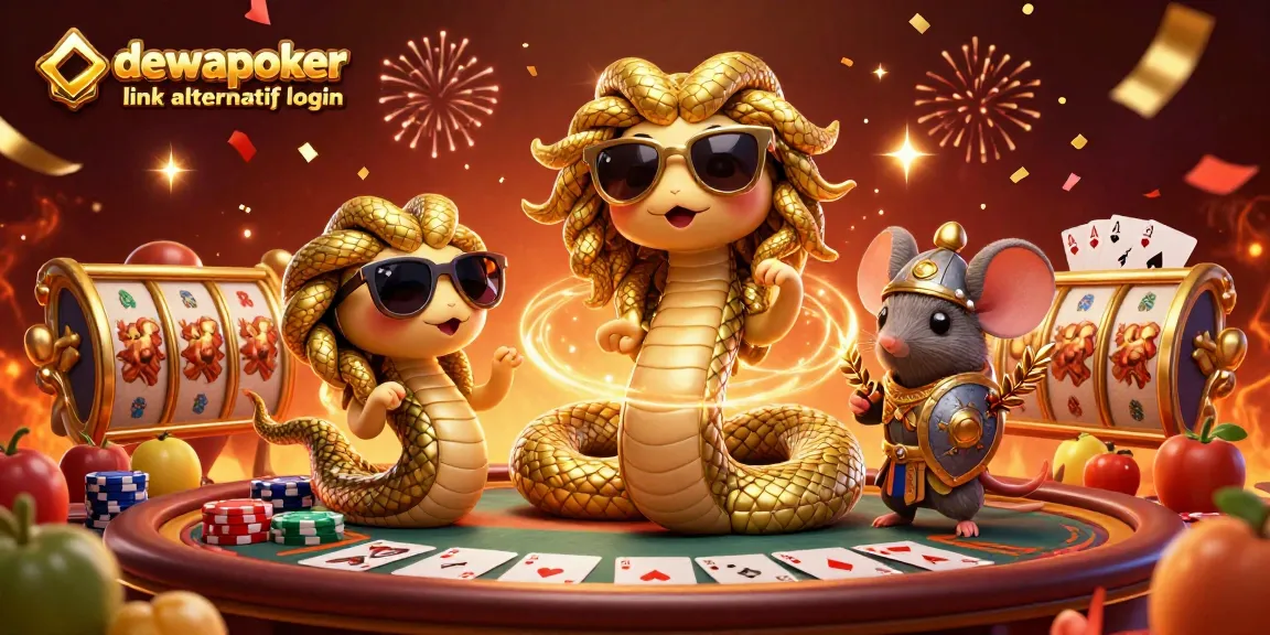 Experience thrilling poker action with dewapoker link alternatif login in an immersive and colorful 3D casino scene.