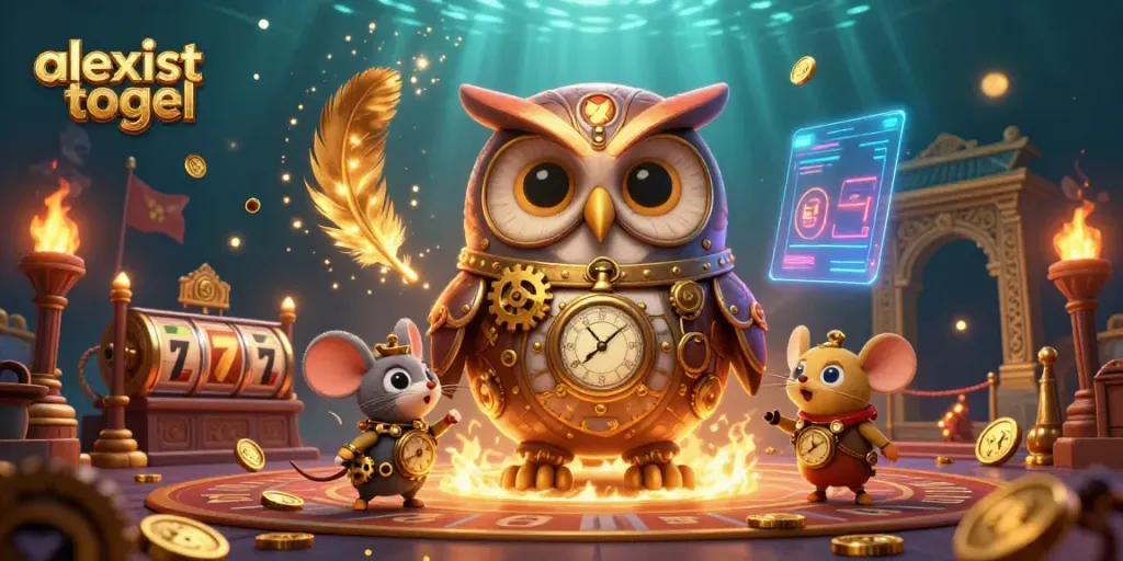 Menangkan hadiah dengan bermain di alexistogel, simbol slot dan efek kasino yang dramatis.