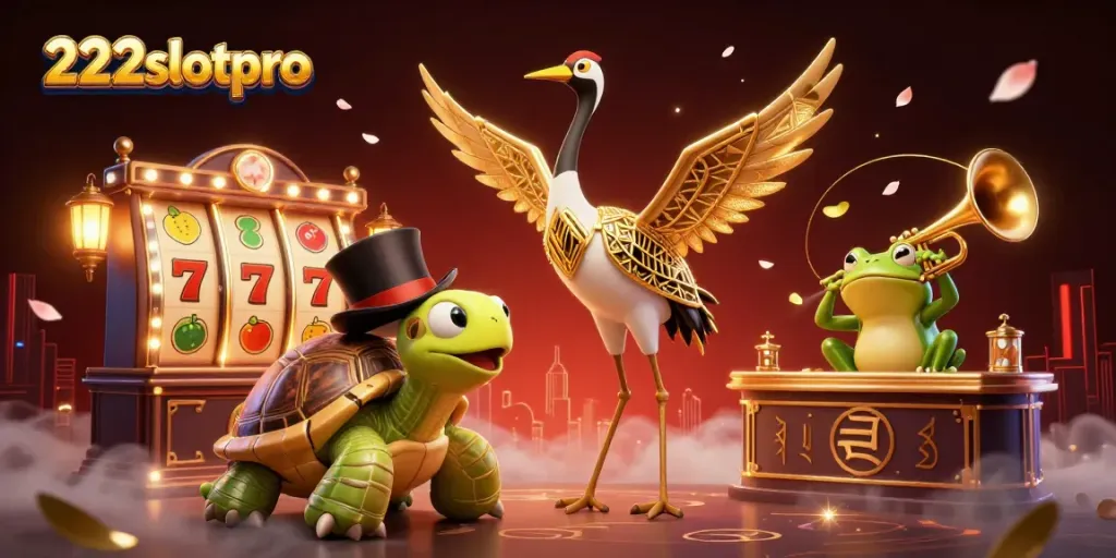 Gulungan slot yang berputar dan simbol keberuntungan di 222slotpro membawa keberuntungan bagi para pemain.