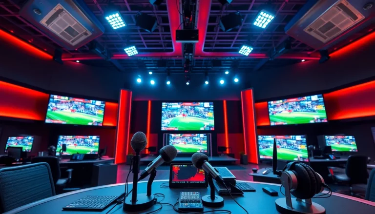 Captivating scene of sports broadcasting showcasing live events with dynamic atmosphere.