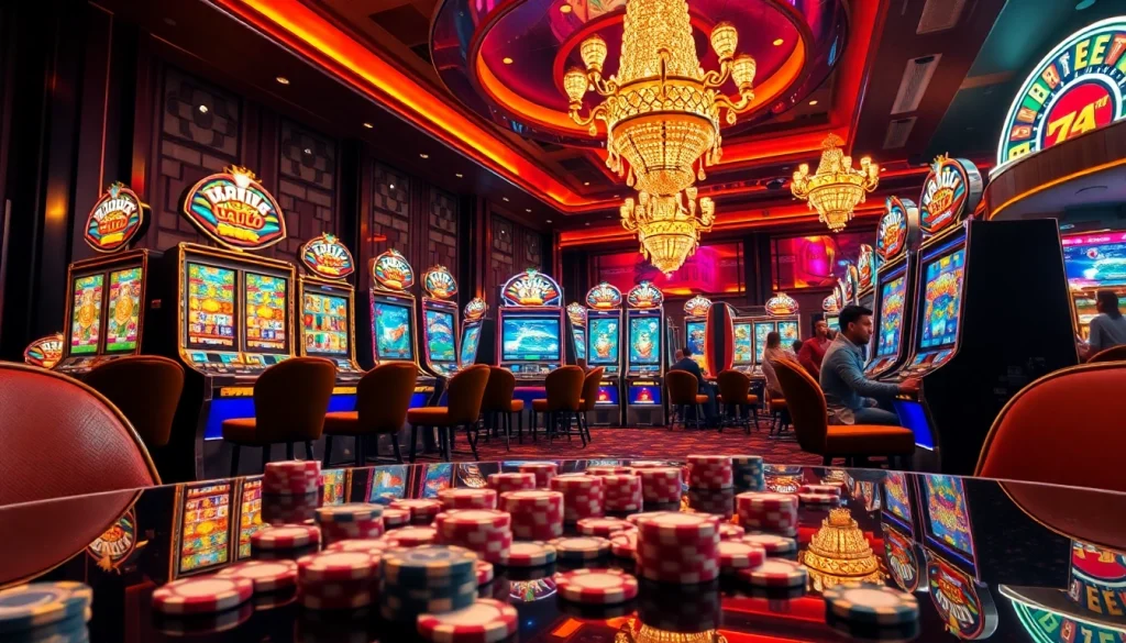 Exciting slot machine experiences at QQMacan showcasing vibrant designs and professional gaming atmosphere.