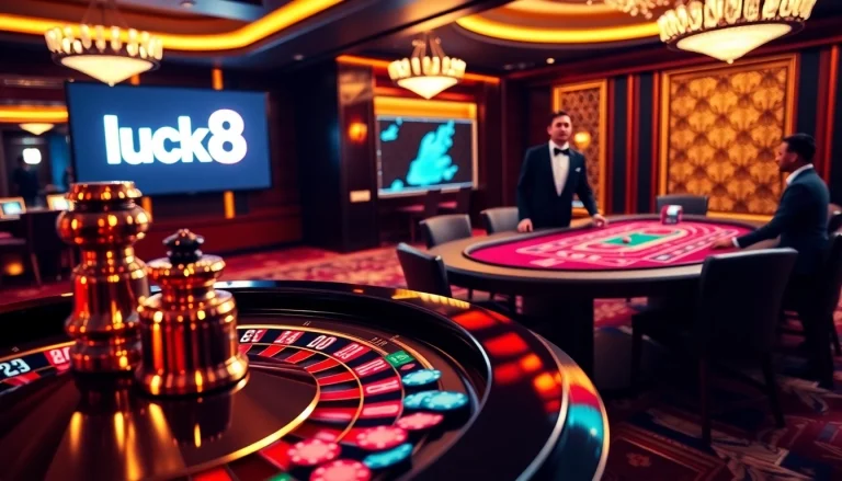 Experience thrilling gameplay at luck8 with vibrant roulette and poker action.