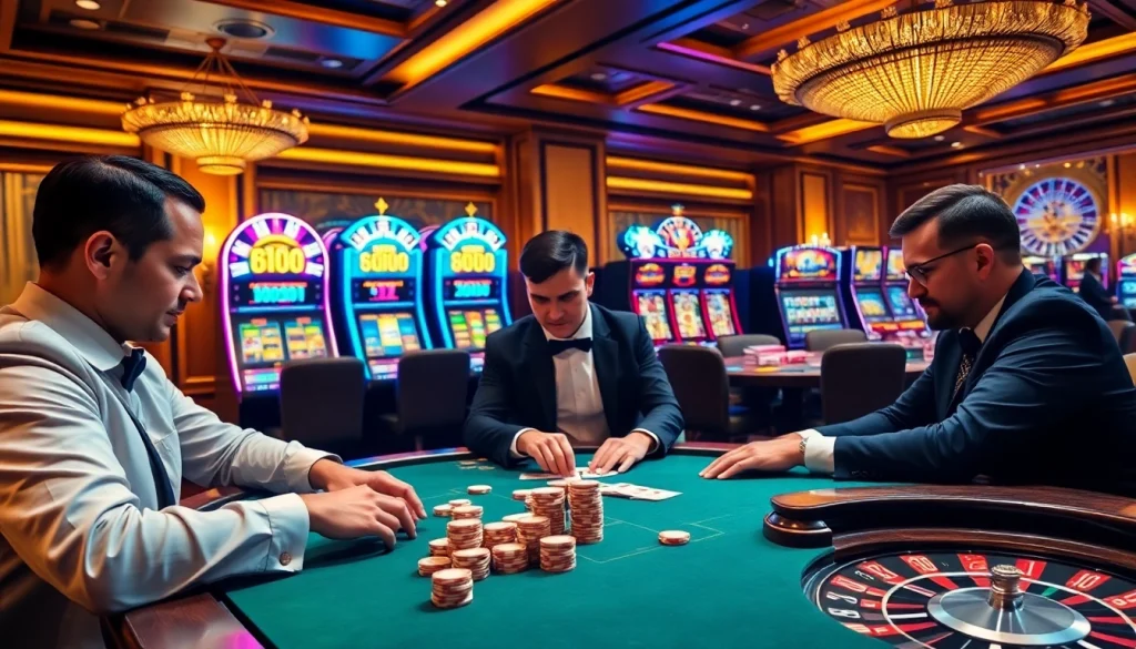 High-stakes poker action at https://789win.associates/, featuring an elegant dealer and excited players.