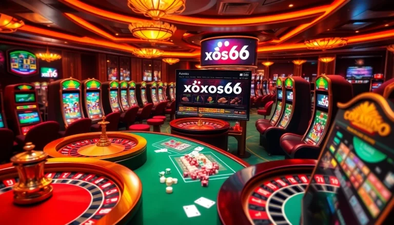 Experience thrilling gameplay at xoso66 with vibrant casino tables and slot machines.