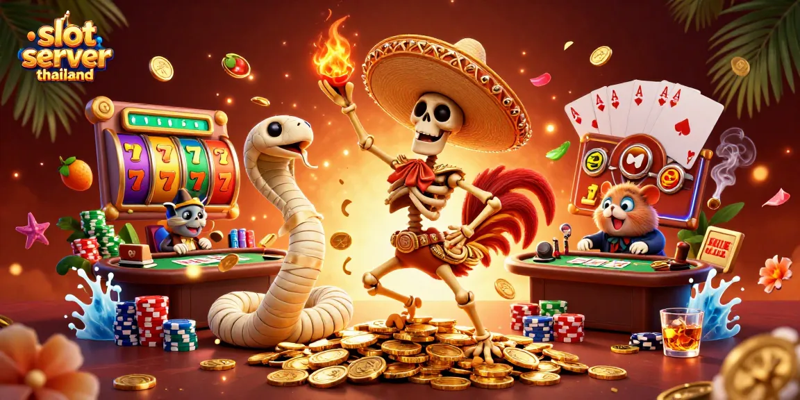 Experience the thrill of the slot server thailand with vibrant characters and casino elements.